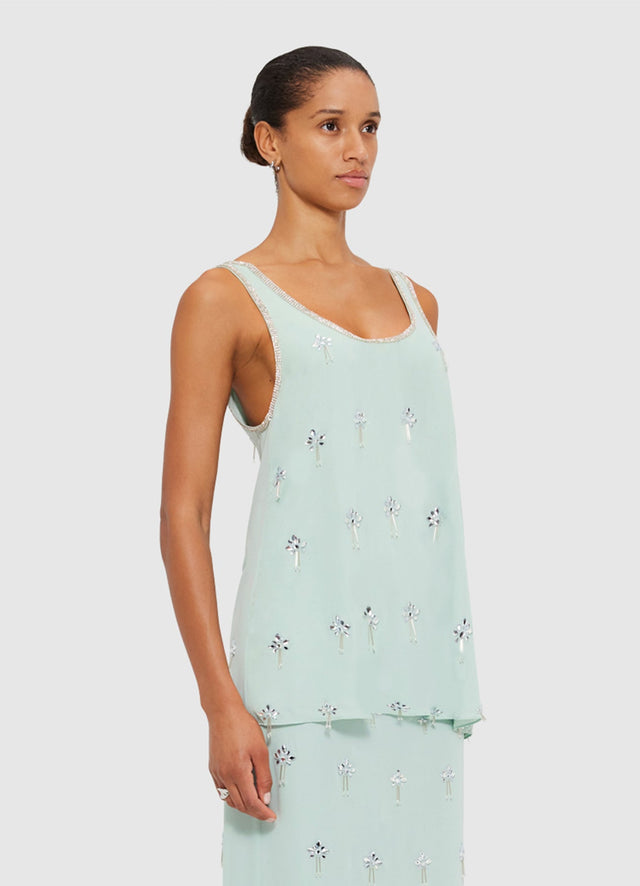 Exclusive Leo Lin Helaine Embellished Top in Pistachio