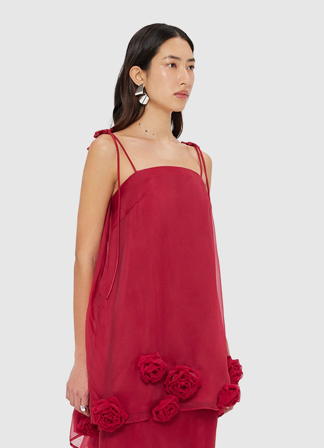 Exclusive Leo Lin Xuan Rose Top in Garnet