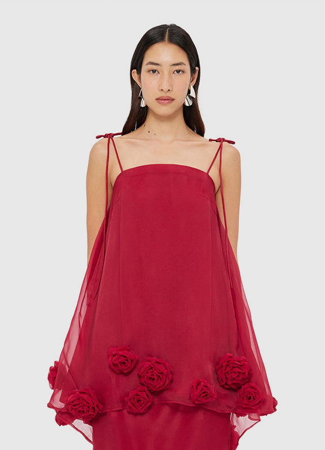Exclusive Leo Lin Xuan Rose Top in Garnet
