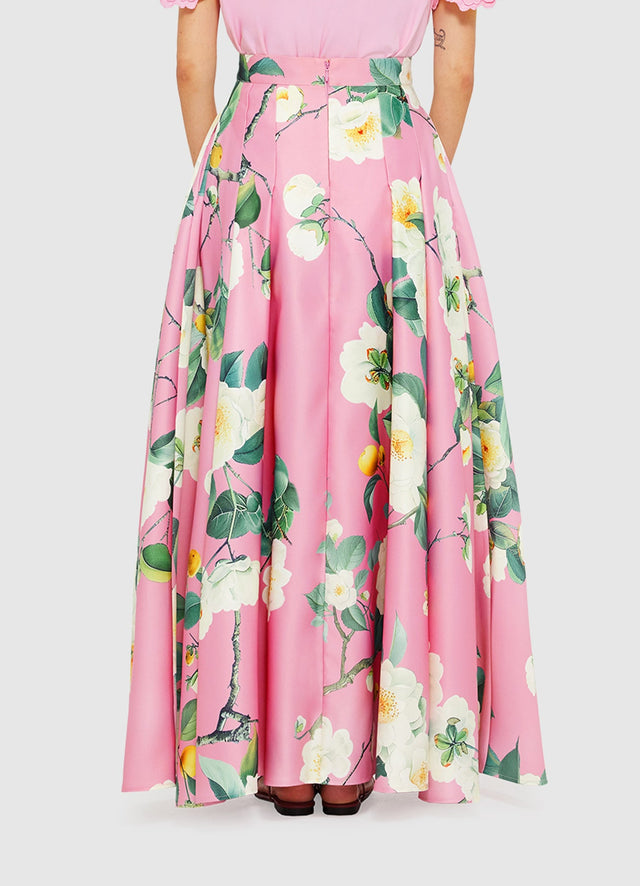 Exclusive Leo Lin Reinette Skirt in Camelia Print