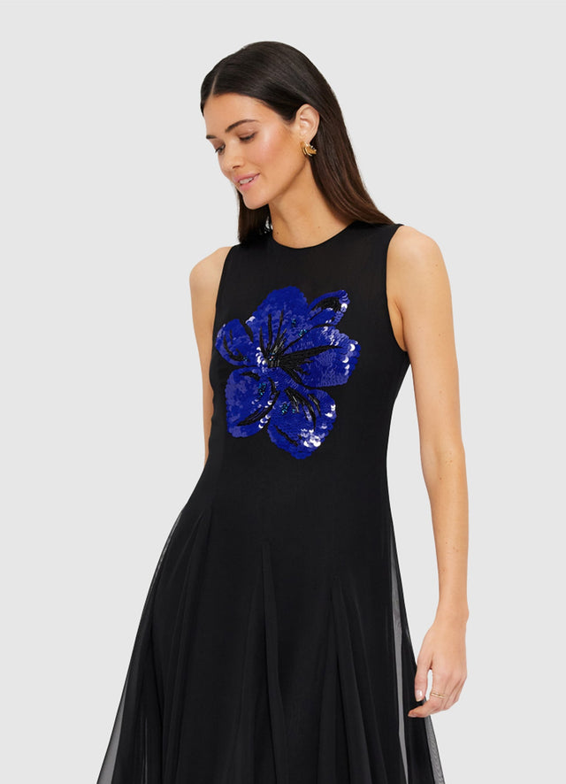 Exclusive Leo Lin Linnea Embellished Maxi Dress in Ebony