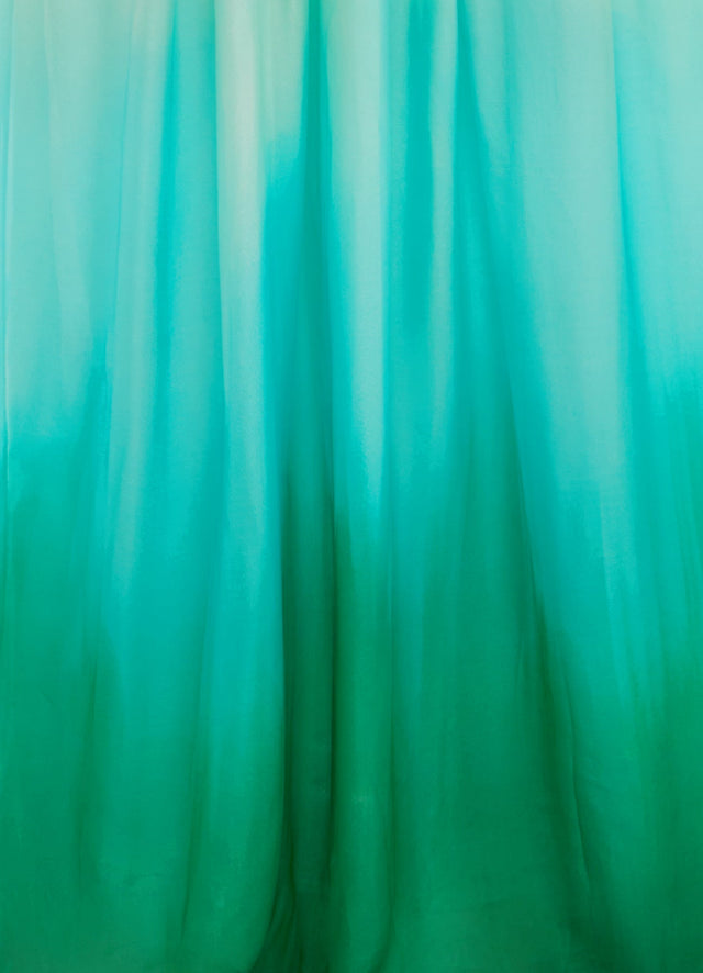 Exclusive Leo Lin Adriana One Shoulder Maxi Dress in Ombre Turquoise