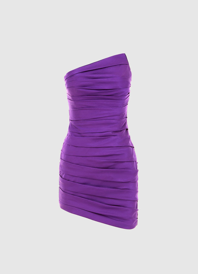 Exclusive Leo Lin Ashley Asymmetric Mini Dress in Eminence