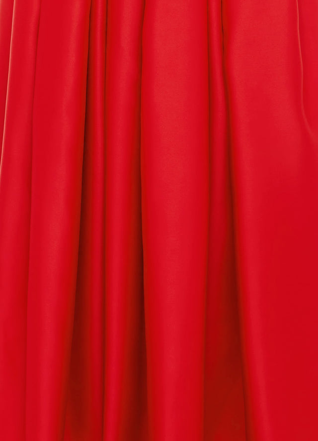 Exclusive Leo Lin Matilda Puff Sleeve Midi Dress in Scarlet