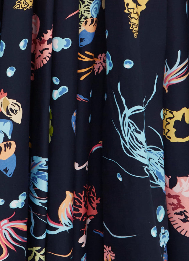 Exclusive Leo Lin Valerie Midi Skirt in Twilight Print in Black