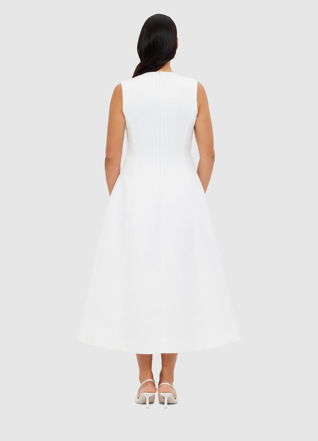 Exclusive Leo Lin Cleo Sleeveless Midi Dress - Snow