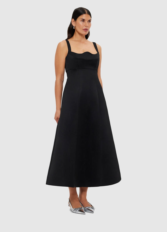 Exclusive Leo Lin Odette Midi Dress - Ebony