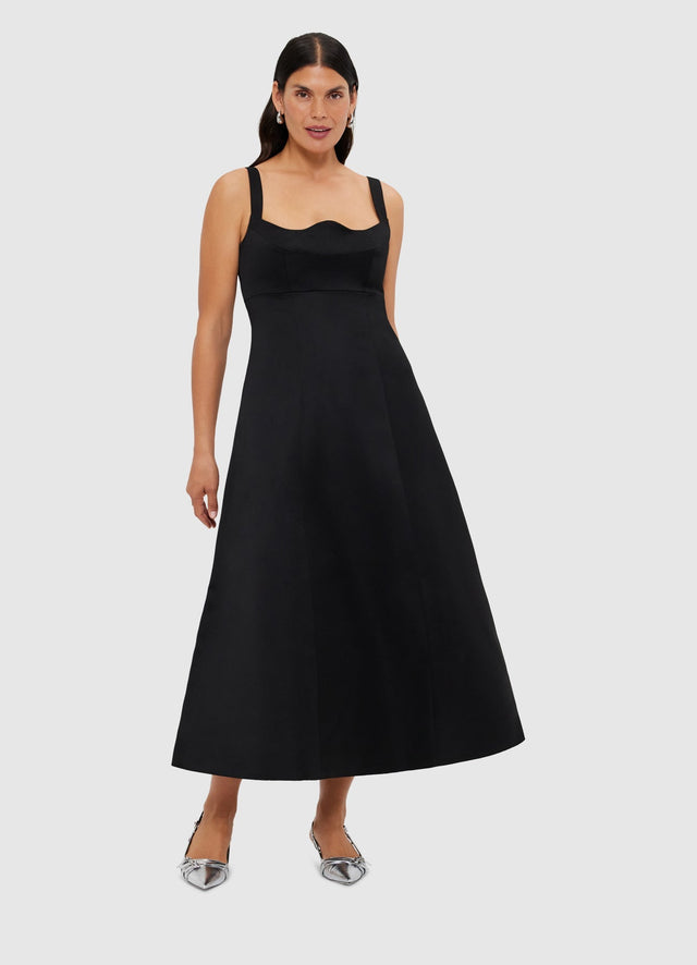 Exclusive Leo Lin Odette Midi Dress - Ebony