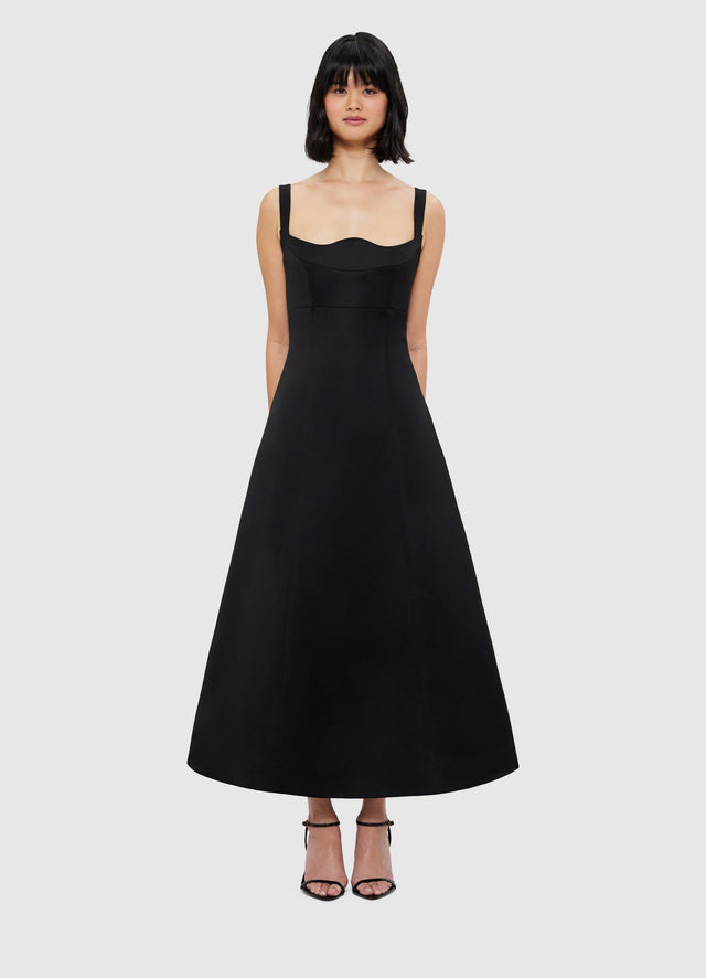 Exclusive Leo Lin Odette Midi Dress - Ebony