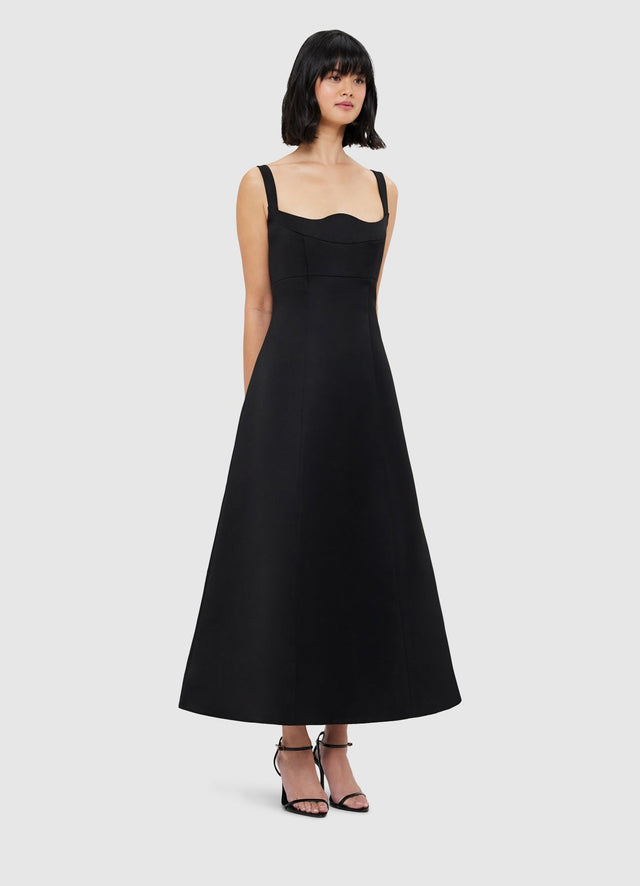 Exclusive Leo Lin Odette Midi Dress - Ebony