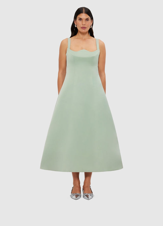 Exclusive Leo Lin Odette Midi Dress - Sage