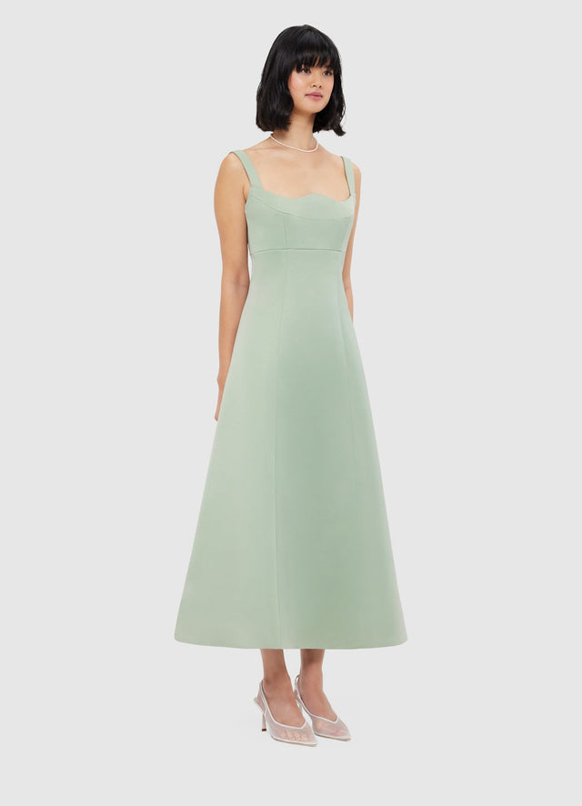 Exclusive Leo Lin Odette Midi Dress - Sage