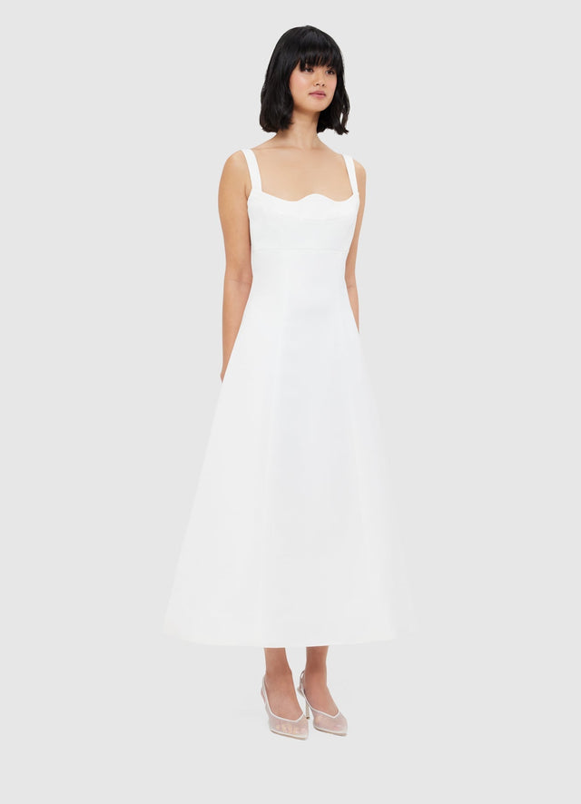 Exclusive Leo Lin Odette Midi Dress - Snow