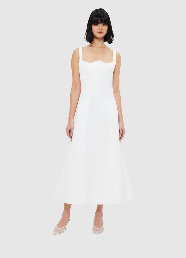 Exclusive Leo Lin Odette Midi Dress - Snow