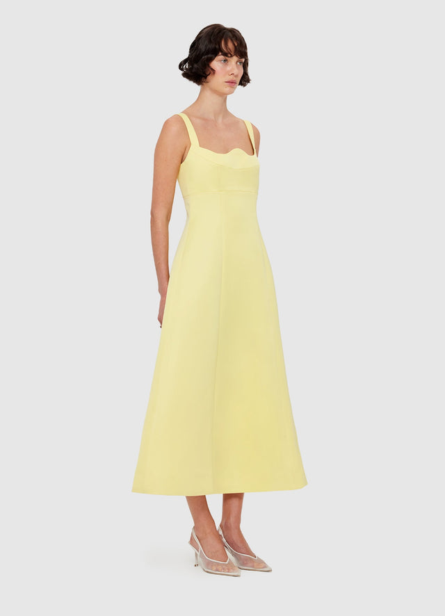 Exclusive Leo Lin Odette Midi Dress - Sorbet Yellow