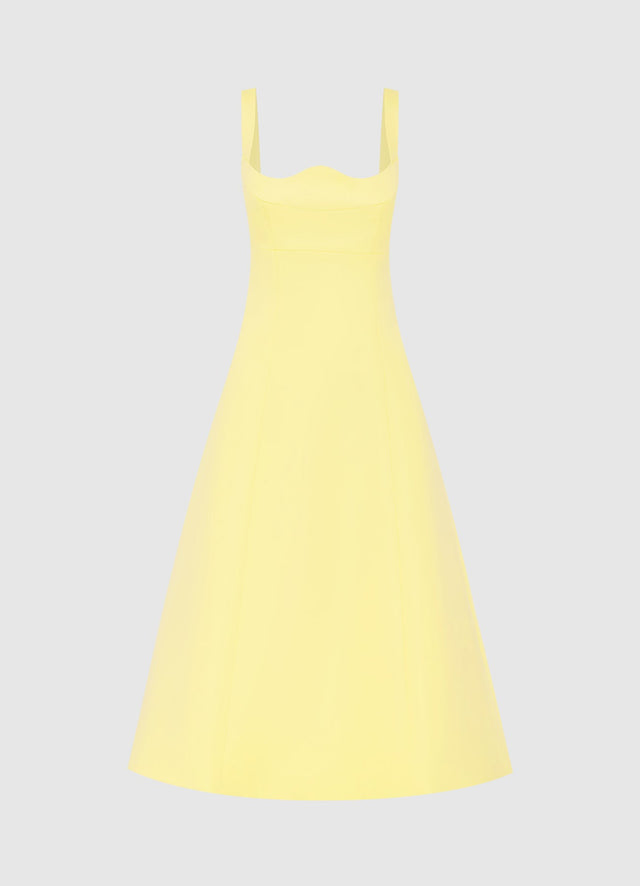Exclusive Leo Lin Odette Midi Dress - Sorbet Yellow