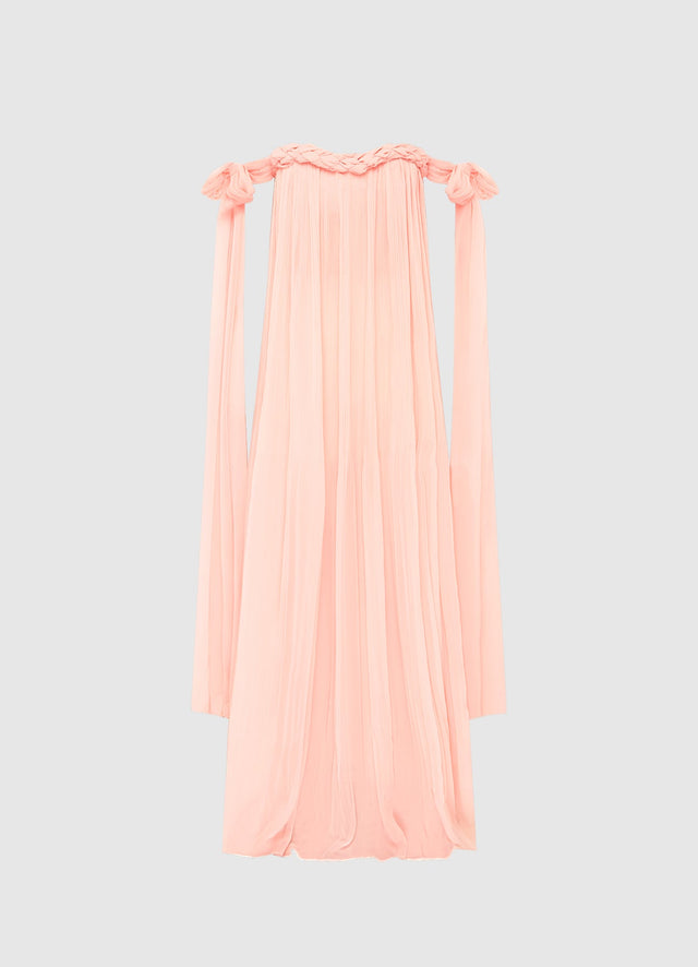 Exclusive Leo Lin Camilla Draped Floor Length Dress - Soft Pink