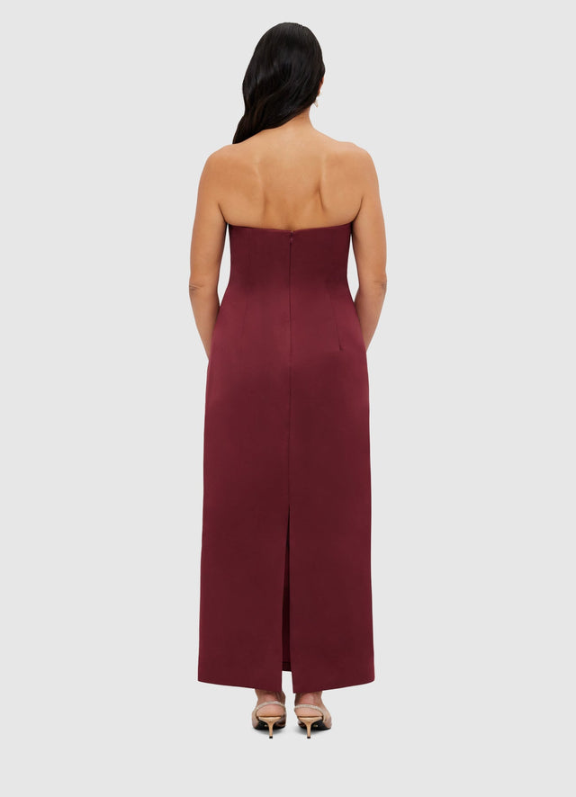 Exclusive Leo Lin Rayna Bustier Maxi Dress - Burgundy