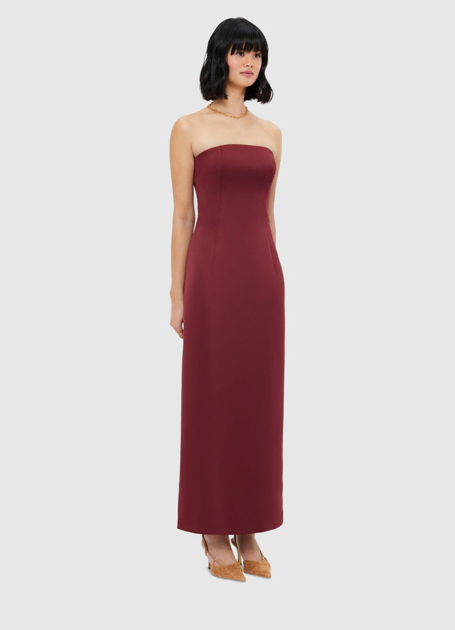 Exclusive Leo Lin Rayna Bustier Maxi Dress - Burgundy
