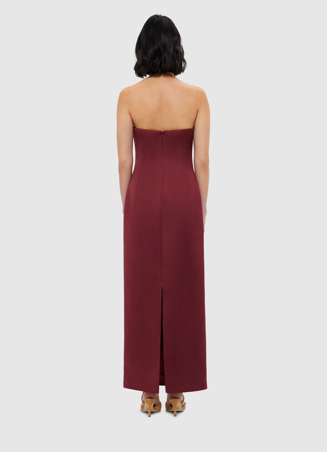 Exclusive Leo Lin Rayna Bustier Maxi Dress - Burgundy