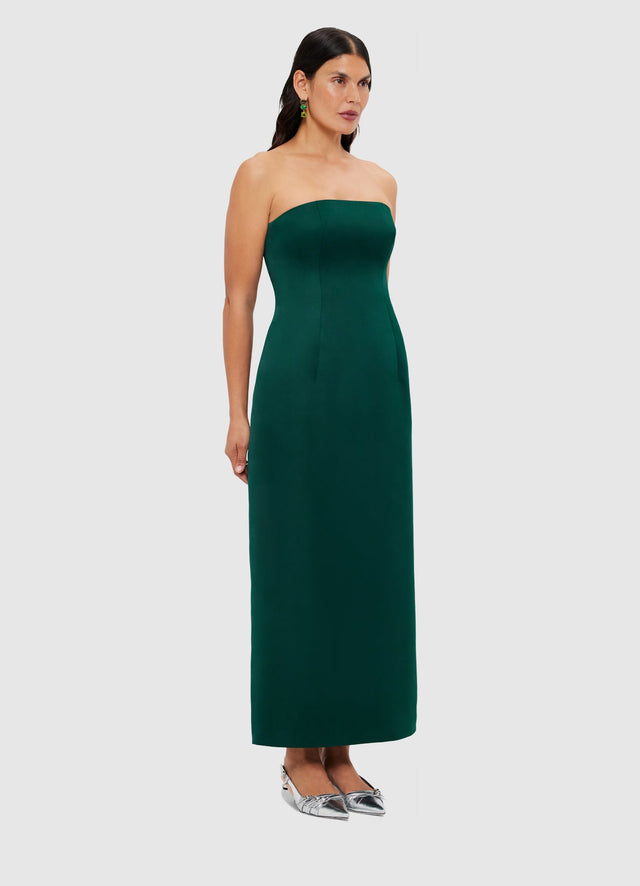 Exclusive Leo Lin Rayna Bustier Maxi Dress - Emerald