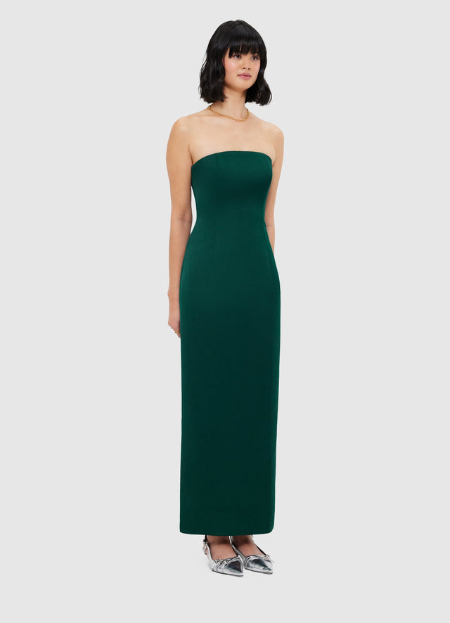 Exclusive Leo Lin Rayna Bustier Maxi Dress - Emerald
