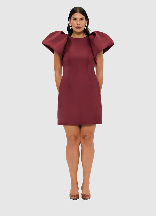 Exclusive Leo Lin Dayna Mini Dress - Burgundy