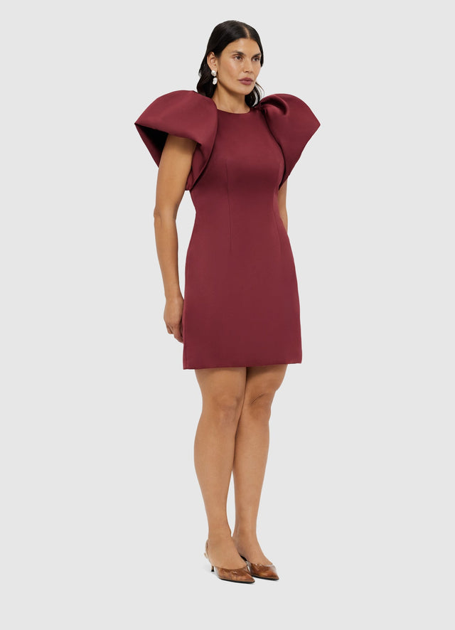 Exclusive Leo Lin Dayna Mini Dress - Burgundy