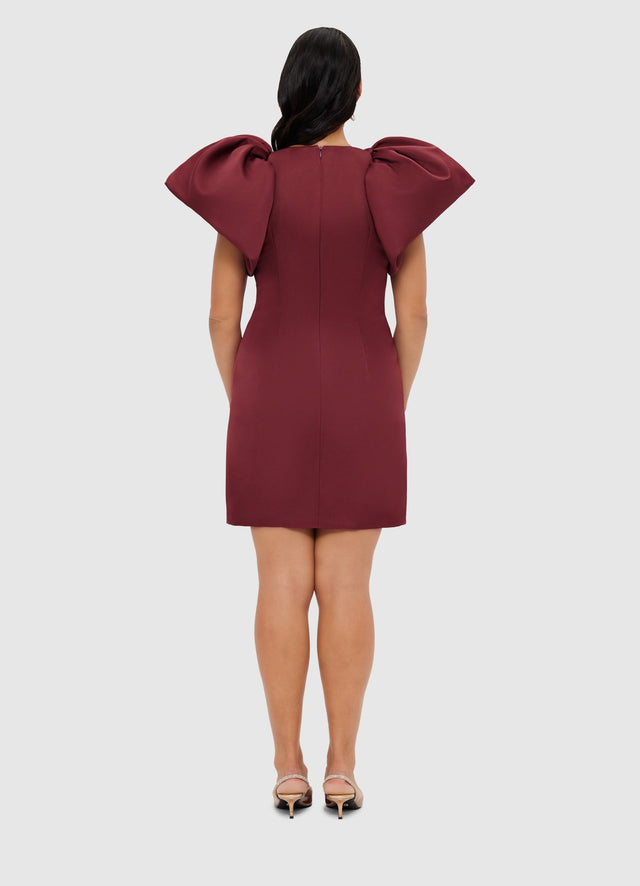 Exclusive Leo Lin Dayna Mini Dress - Burgundy