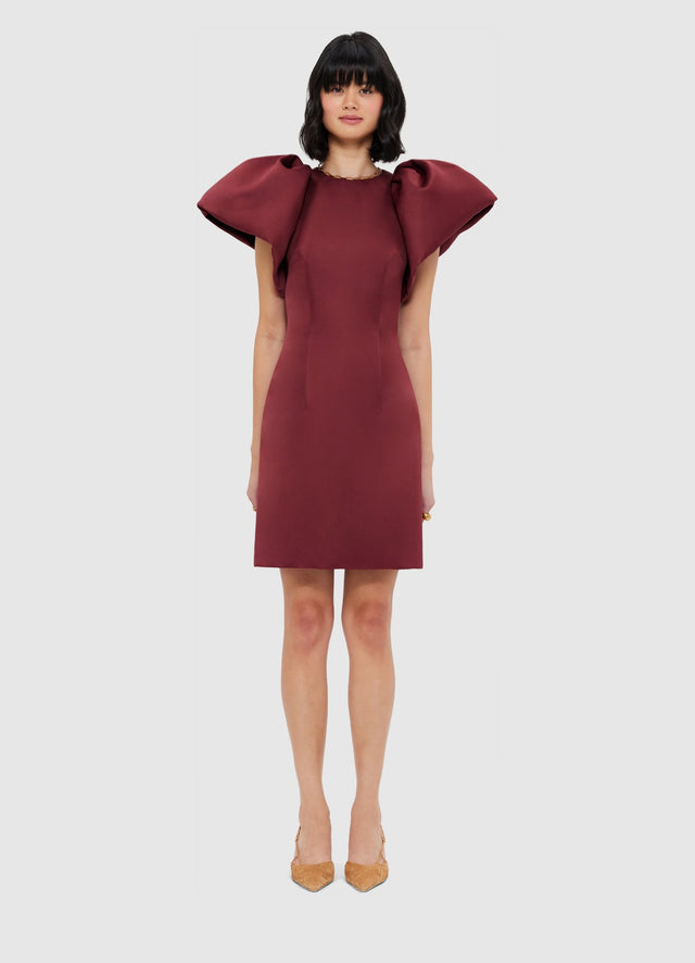 Exclusive Leo Lin Dayna Mini Dress - Burgundy
