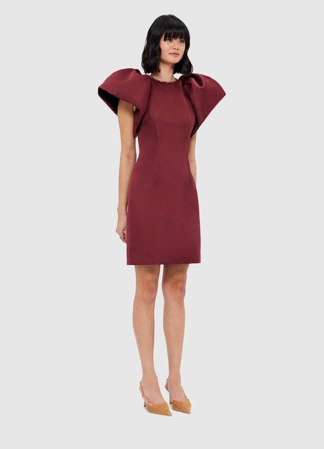 Exclusive Leo Lin Dayna Mini Dress - Burgundy