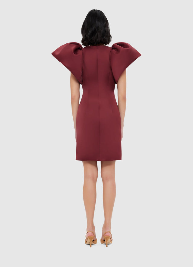 Exclusive Leo Lin Dayna Mini Dress - Burgundy