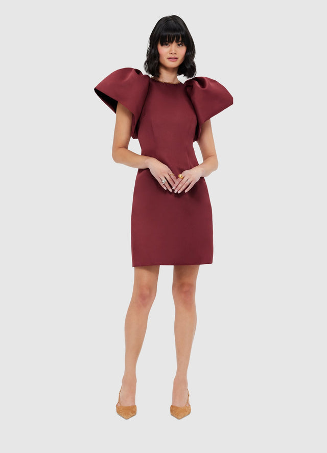 Exclusive Leo Lin Dayna Mini Dress - Burgundy
