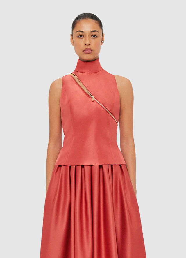 Exclusive Leo Lin Skylar Turtleneck Sleeveless Top - Mulberry