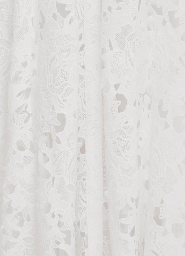 Exclusive Leo Lin Aliyah Lace Butterfly Sleeve Midi Dress - Snow