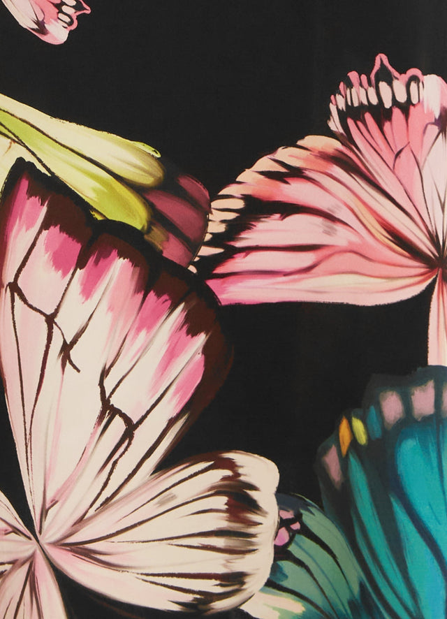 Exclusive Leo Lin Camila Maxi Skirt - Papillon Print in Black