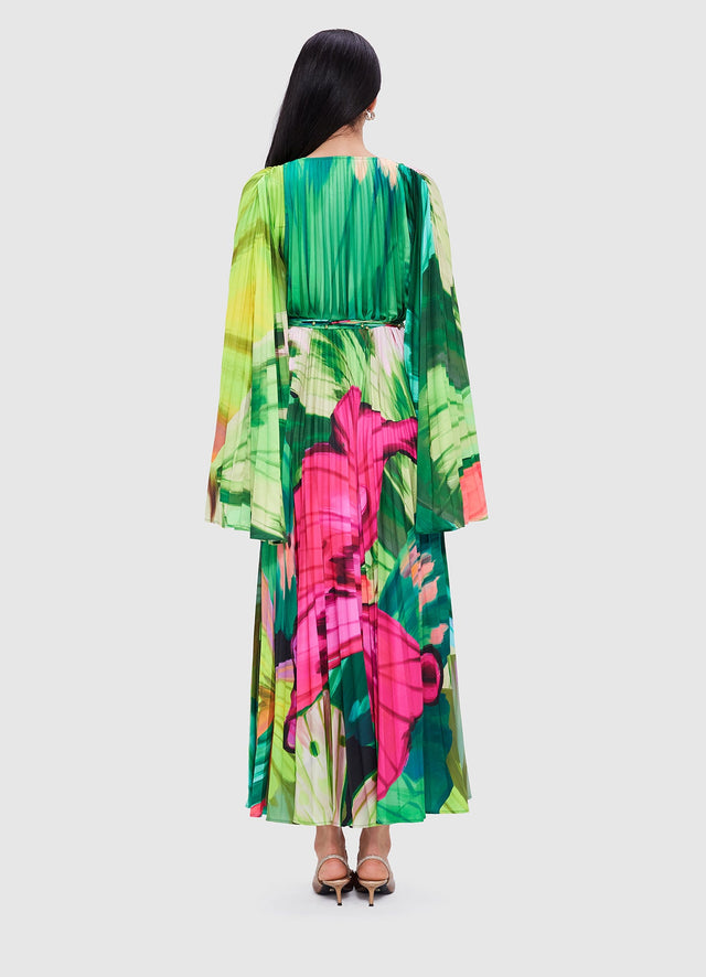 Exclusive Leo Lin Tatiana Maxi Dress - Papillon Print in Green