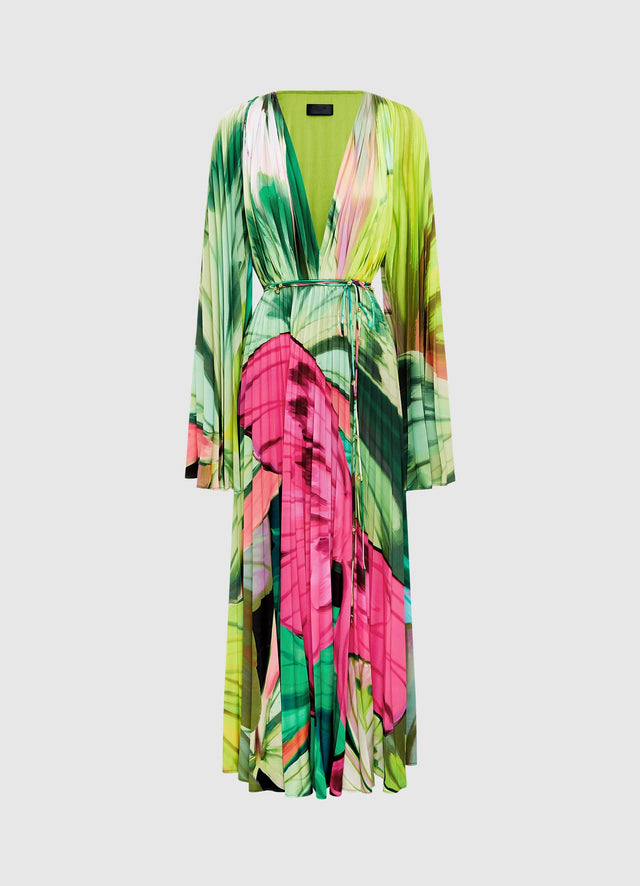 Exclusive Leo Lin Tatiana Maxi Dress - Papillon Print in Green