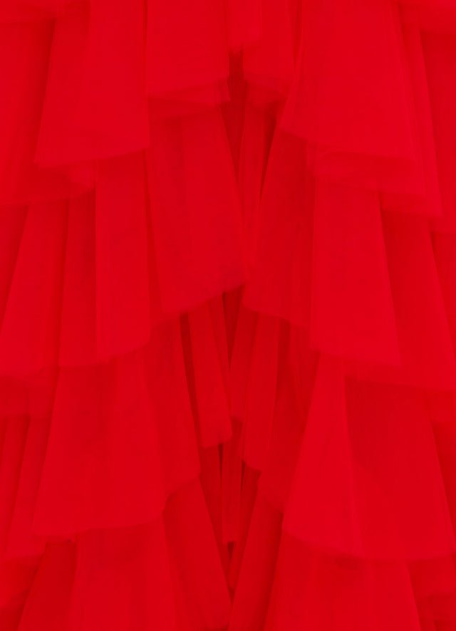 Exclusive Leo Lin Rosa Ruffled Maxi Dress - Red