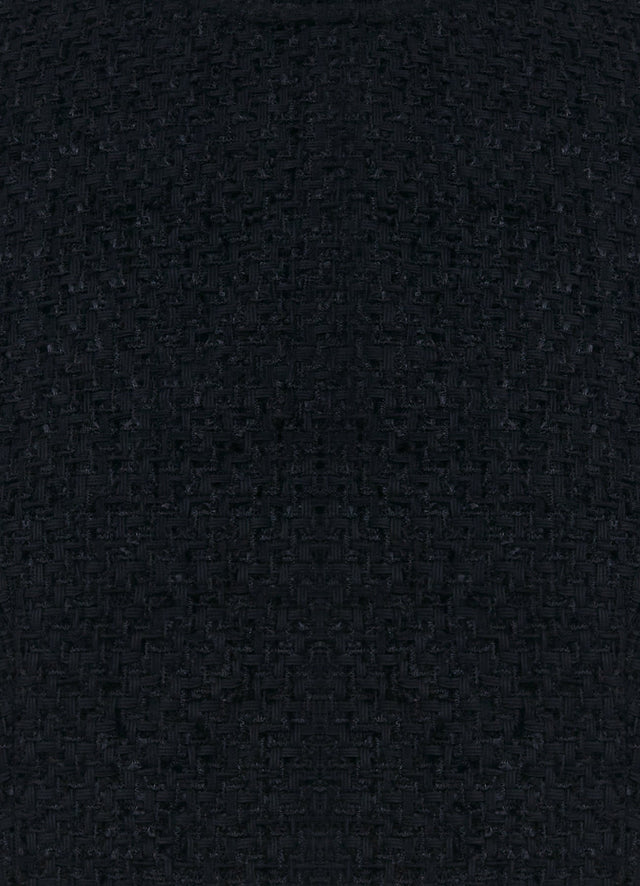 Exclusive Leo Lin Indie Tweed Sleeve Top - Ebony