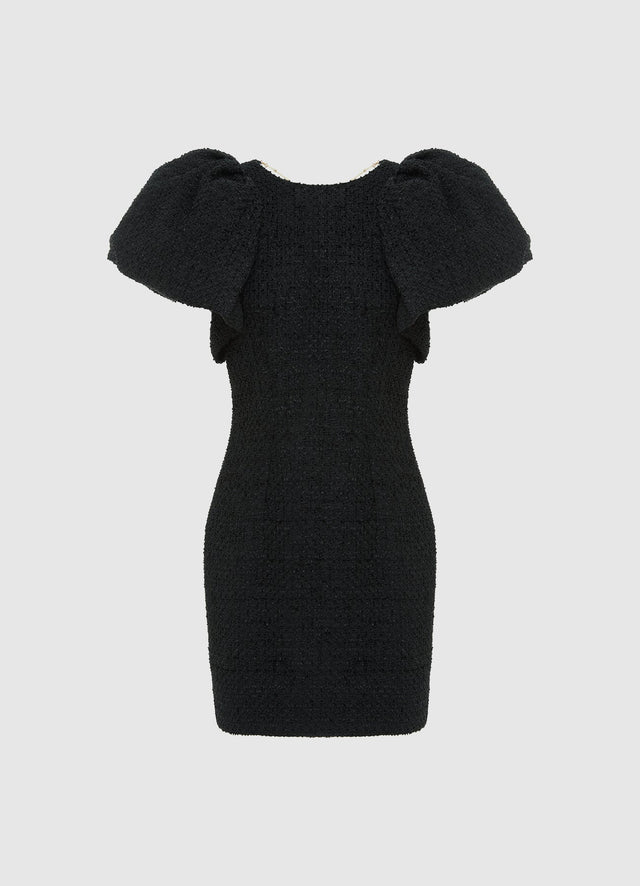 Exclusive Leo Lin Dana Tweed Mini Dress - Ebony