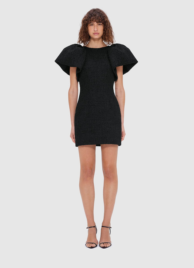 Exclusive Leo Lin Dana Tweed Mini Dress - Ebony