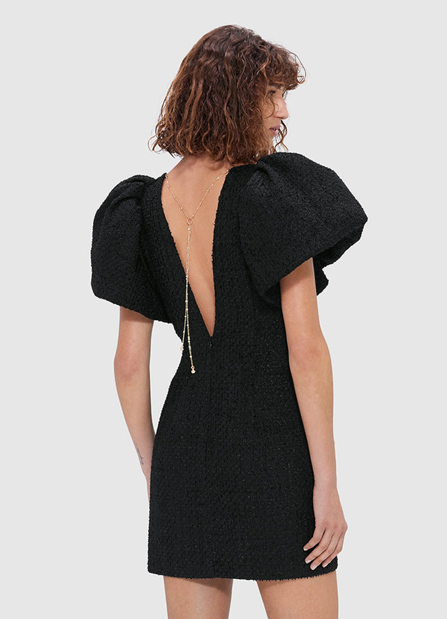 Exclusive Leo Lin Dana Tweed Mini Dress - Ebony