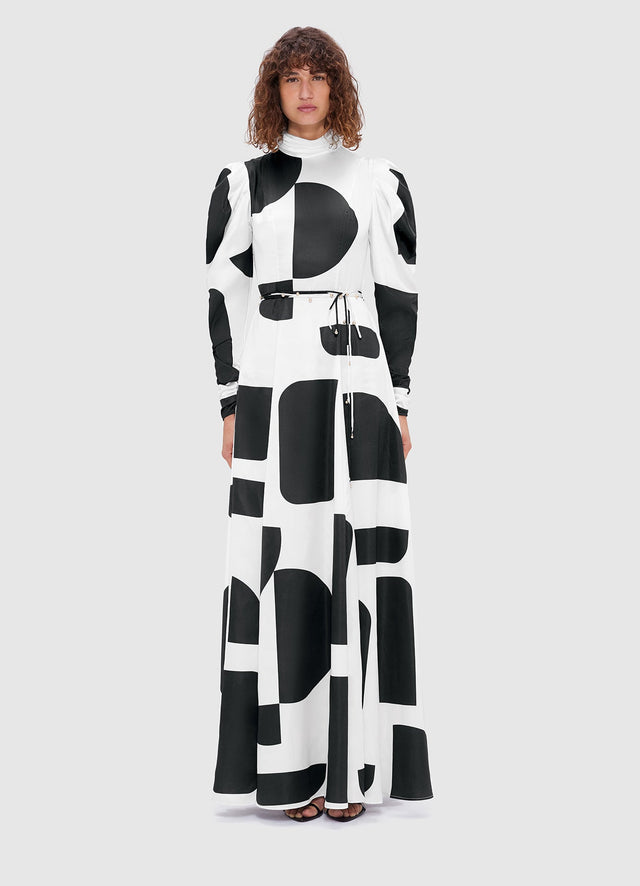 Exclusive Leo Lin Kaleida High Neck Maxi Dress - Geo Print