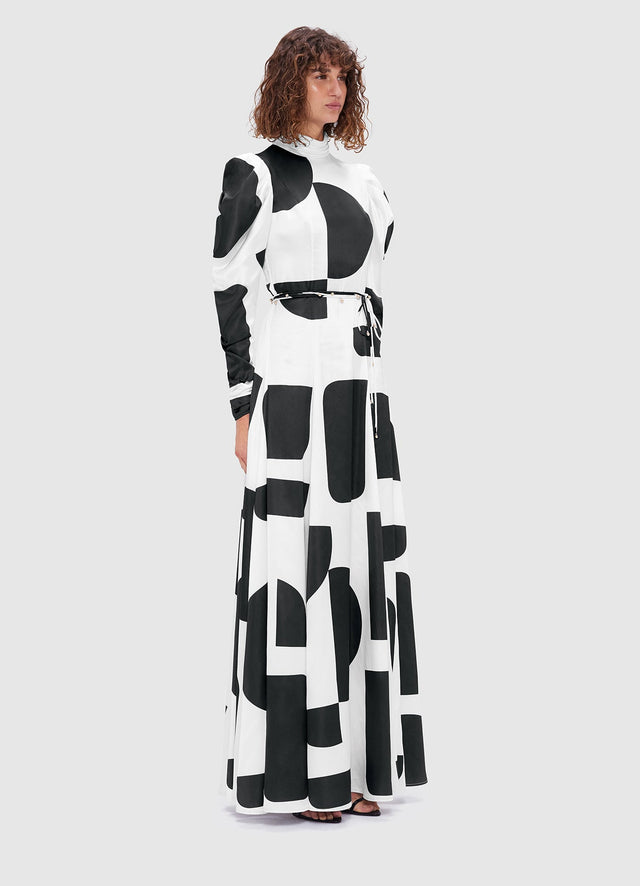 Exclusive Leo Lin Kaleida High Neck Maxi Dress - Geo Print