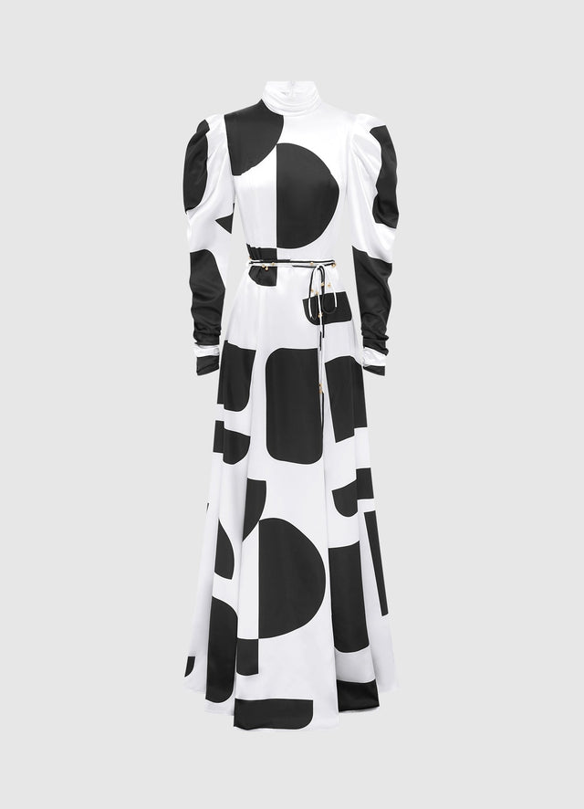 Exclusive Leo Lin Kaleida High Neck Maxi Dress - Geo Print