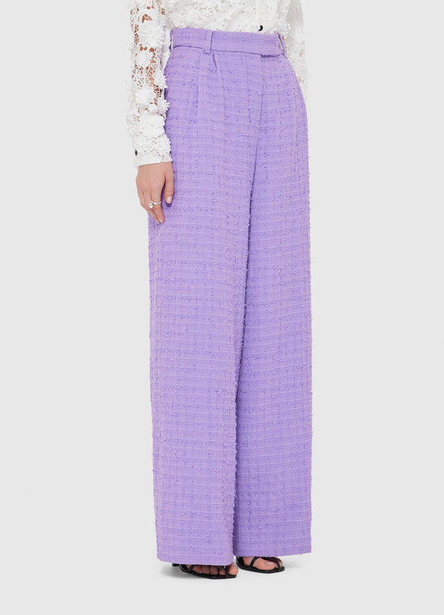 Exclusive LEO LIN Elisha Tweed Wide Leg Pants - Violet