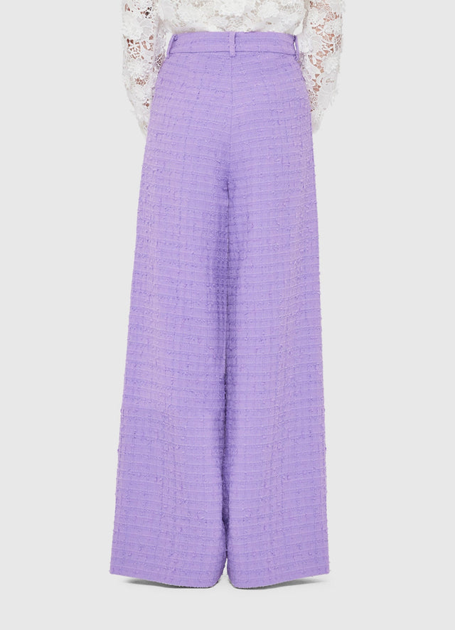 Exclusive LEO LIN Elisha Tweed Wide Leg Pants - Violet