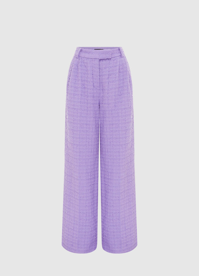 Exclusive LEO LIN Elisha Tweed Wide Leg Pants - Violet