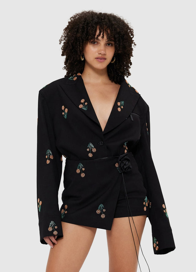 Exclusive Leo Lin Jovanna Embellished Blazer - Wildflower Beading